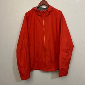 REI Co-Op Rain Jacket Mens XL Red /Orange Lightweight Hooded Waterproof Hiking
